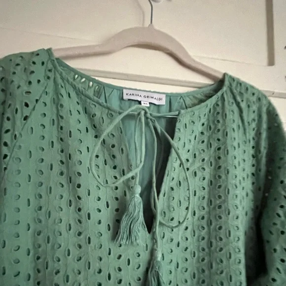 Karina Grimaldi Irina Eyelet Mini Dress in Sage size XS from Revolve - Picture 4 of 14